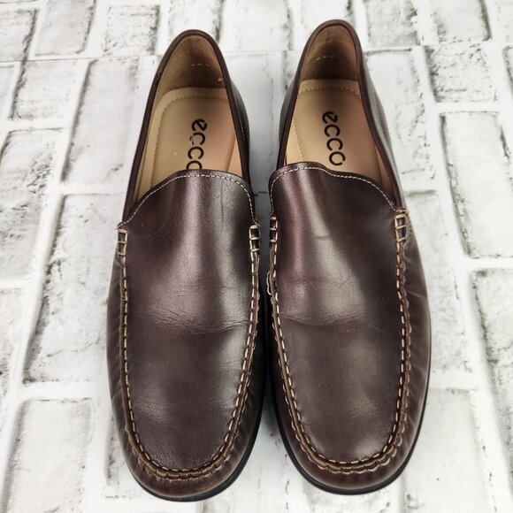 Ecco‎ Men\'s US 10 EU 44 Brown Leather Classic Moc Loafers Casual Slip On Shoe main image 6